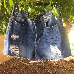 Distressed Jean Shorts